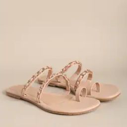 Toe-Ring Sandals with Metal Accent-image-89