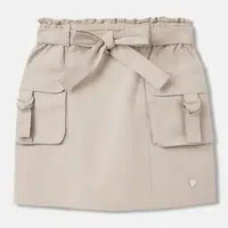 blue giraffe Girls Straight Skirt with Belt-picture-36