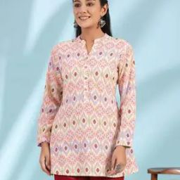 Geometric Print Tunic with Full Sleeves-image-14