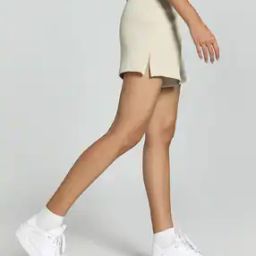 Dare to Flared Thigh-Slit Knit Shorts-picture-1