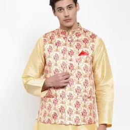 Floral Print Sleeveless Nehru jacket-picture-42