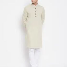Cotton Long Kurta with Band Collar-image-85