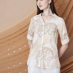 Women Leaf Print Straight Kurti-image-59