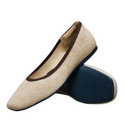 Women Ribbed Square-Toe Ballerinas-image-87