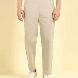 Men Straight Fit Flat-Front Trousers with Insert Pockets-image-5