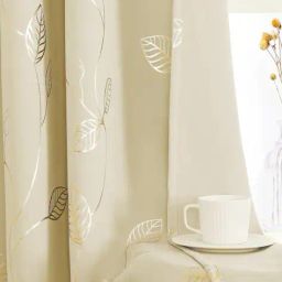 urban space Leaf Print Eyelet Window Curtain image 1