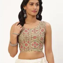 Floral Print Back-Open Blouse-image-89