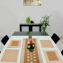 Set of 4 Cotton Placemats and 1 Runner-image-2