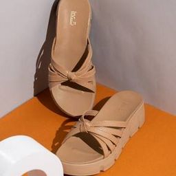 Women Striped Open-Toe Mid Platforms-image-7