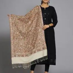Women Floral Print Stole with Tassels-image-93