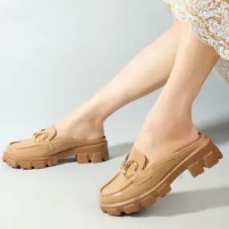 Women Slip-On Mule Shoes with Metal Accent-image-44