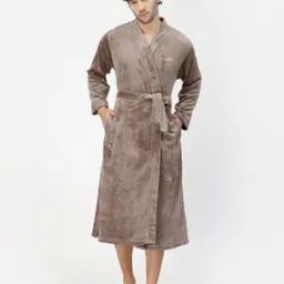 Wool Bath Robe with Belt-image-2