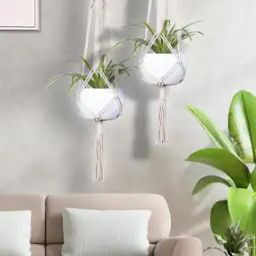 Set of 2 Macrame Plant Hangers-9