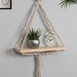 Triangular Macrame Wall Hanging Shelf-31