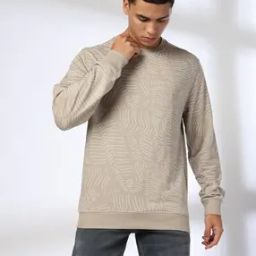 Men Leaf Print Regular Fit Sweatshirt-picture-17