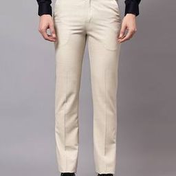 Men Checked Relaxed Fit Flat-Front Trousers-image-43