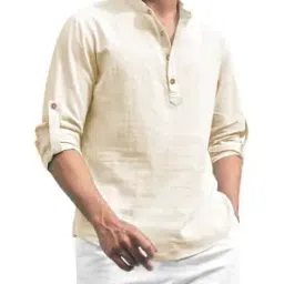 Men Slim Fit Short Kurta with Half-Sleeves-image-69