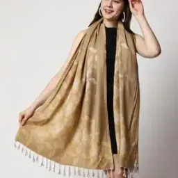 Floral Print Stole with Tassels-image-81