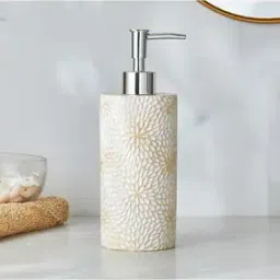 Floral Pattern Silver-Plated Soap Dispenser-image-60