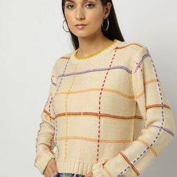 Checked Round-Neck Pullover-picture-5