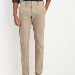 Men Flat-Front Tapered Fit Trousers-image-31