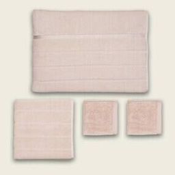Set of 4 Striped Hand & Face Towel Set-0