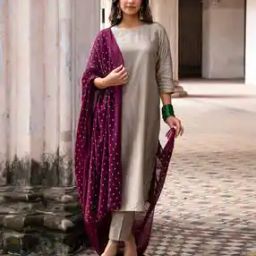 Round-Neck Straight Kurta Set-image-19