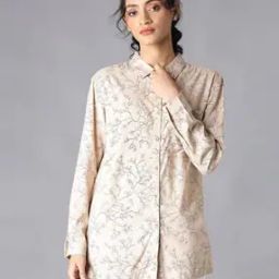 Floral Print High-Low Shirt-picture-19