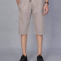 Men Regular Fit 3/4th Shorts with Drawstring Waist-11