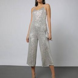 Women Sequin Embellished V-Neck Strappy Jumpsuit-image-35