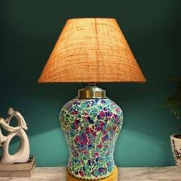 devansh Mosaic Table Lamp with Shade & Wooden Base-picture-14