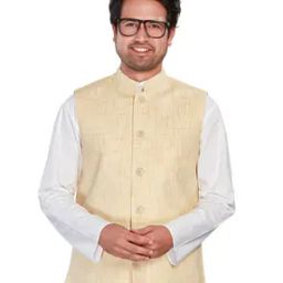 Men Regular Fit Nehru Jacket with Welt Pockets-15