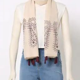 Paisley Print Stole with Tassels-23