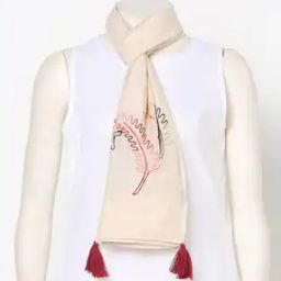 Printed Scarf with Tassels-image-73