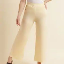 Mid-Rise Palazzos with Elasticated Waistband-17