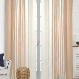 Set of 1 Stripe Room Darkening Cotton Long Door Eyelet Curtain-picture-52