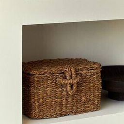 Lidded Seagrass Storage Basket-48