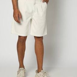Men Pleated Regular Fit Denim Shorts-image-13