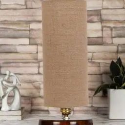 Jute Table Lamp with Wood Base-32
