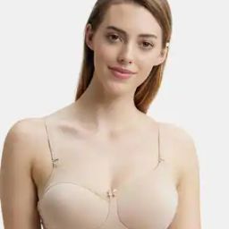 FE86 Wirefree Padded Super Combed Cotton Elastane Full Coverage Multiway T-Shirt Bra with Adjustable Straps-image-58