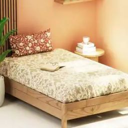 110 GSM Floral Print Single Bedsheet with Pillow Cover-image-45