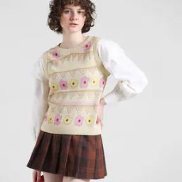 Women Floral Print Pullover with Ribbed Hem-image-32
