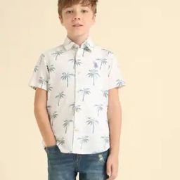 Boys Printed Relaxed Fit Shirt with Spread Collar-image-56