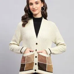 monte carlo Women Ribbed Cardigan with Button-Closure-picture-41