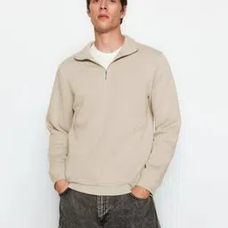 vooter Men Regular Fit Sweatshirt with Ribbed Hem-picture-5