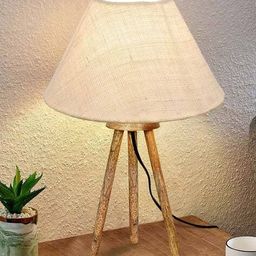 homesake Wooden Tripod Table Lamp with Shade image 1
