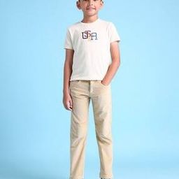 Boys Ribbed Regular Fit Flat-Front Cotton Trousers-image-76