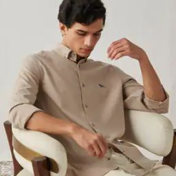 Button-Down Shirt with Logo Print-image-27