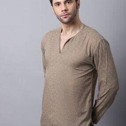 Printed Short Kurta with Full Sleeves-image-1