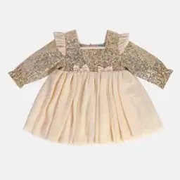 Girls Embellished Fit & Flare Dress with Bow Accent-picture-22
